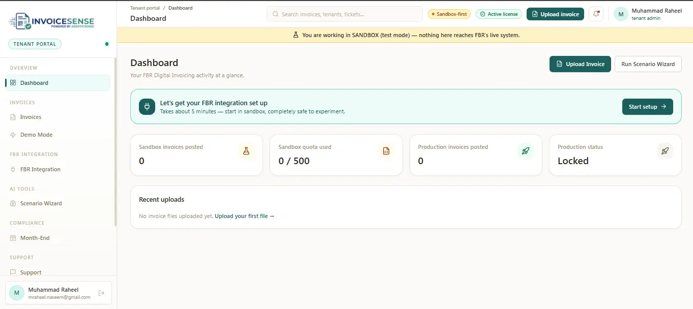 Invoicesense dashboard